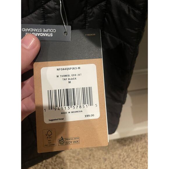 NWT The North Face Men's Thermoball Jacket,TNF Black-Size M - Picture 6 of 6